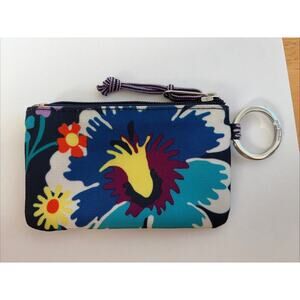 Vera Bradley Zip ID Case Tropical Flower Hibiscus 5x3.5” Wallet